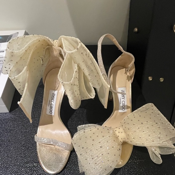 Jimmy Choo Aveline 100 Bow Sandals - Picture 2 of 12